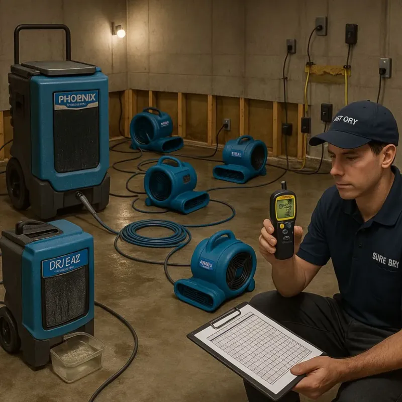 Structural Drying and Dehumidification process in Henderson, KY